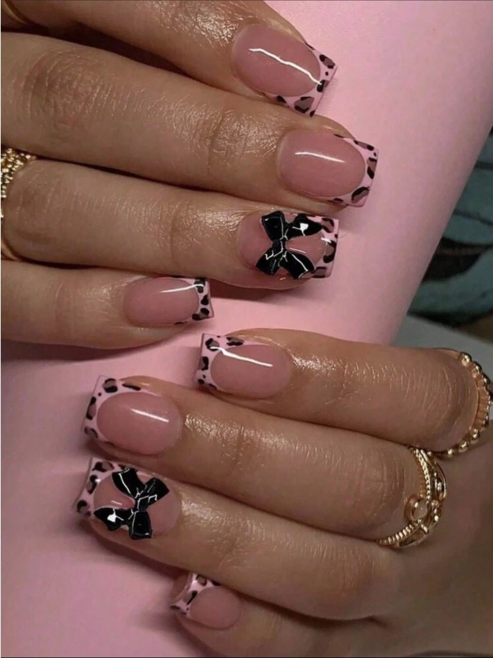 Cheetah Pink Square Nails NWT